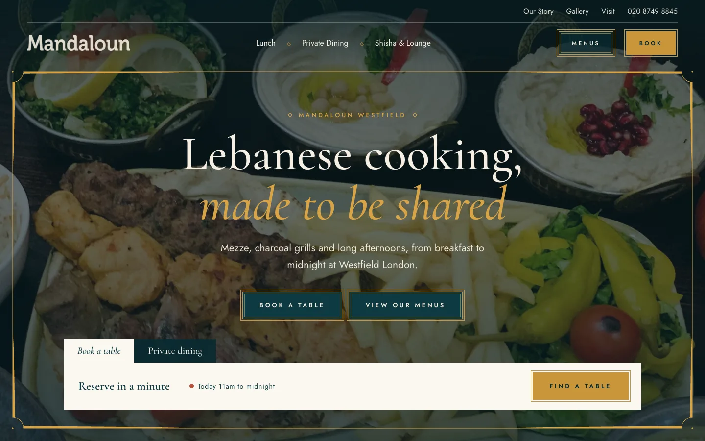 Homepage of the Mandaloun website