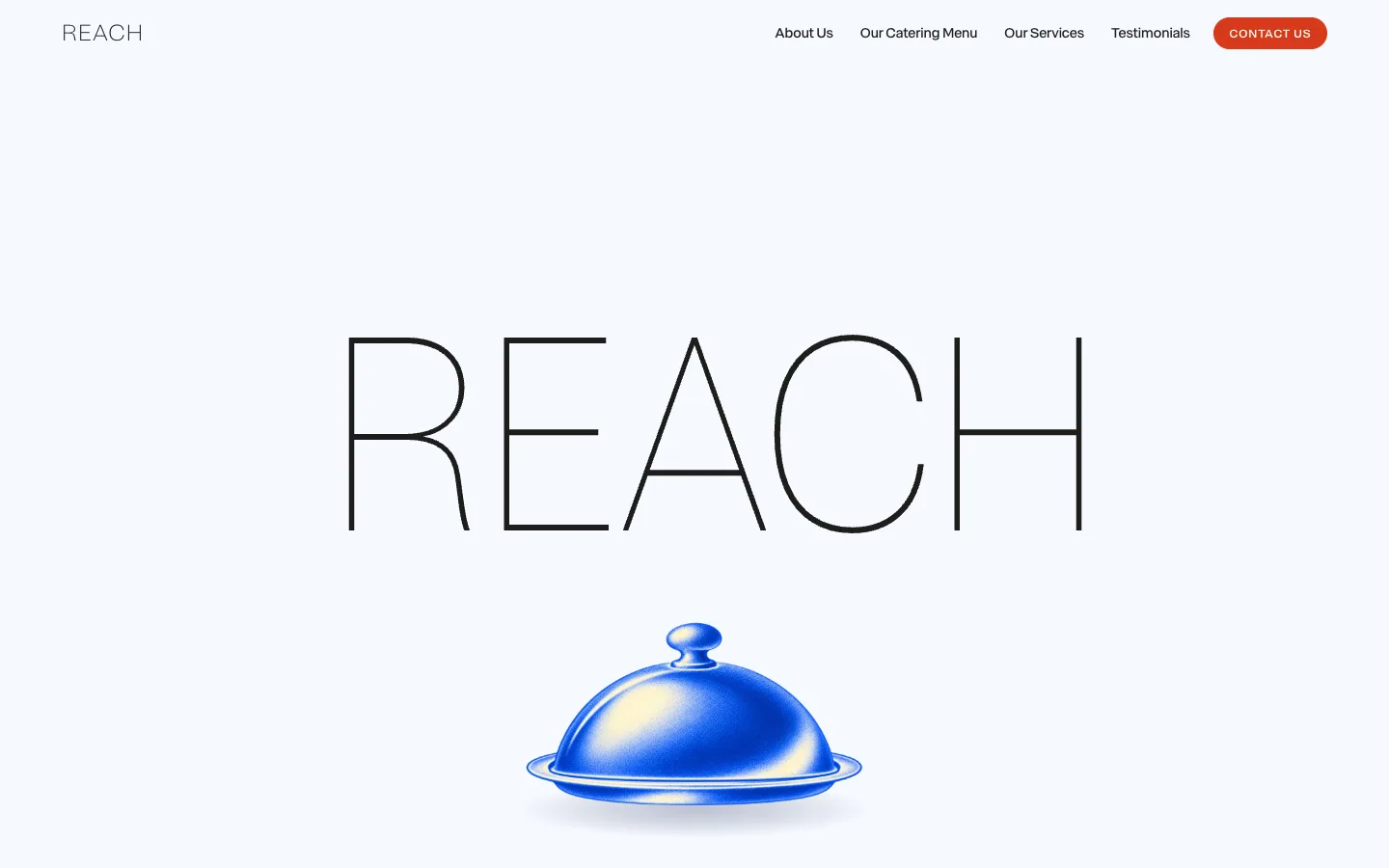 Homepage of the The Reach Catering website